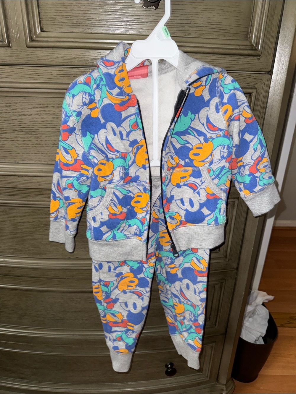 Amazon Kids Mickey Print Hoodie Set in Blue, Gray and Orange